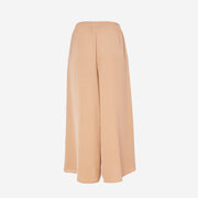 TAN WIDE LEG TROUSERS WITH ELASTIC WAIST