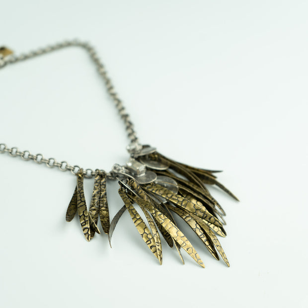 FEATHER MULTI DROP NECKLACE - GOLD