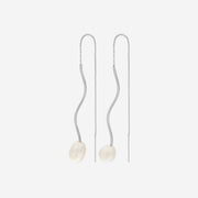 AUDREY SIMPLE ORGANIC CHAIN EARRING SILVER PLATING