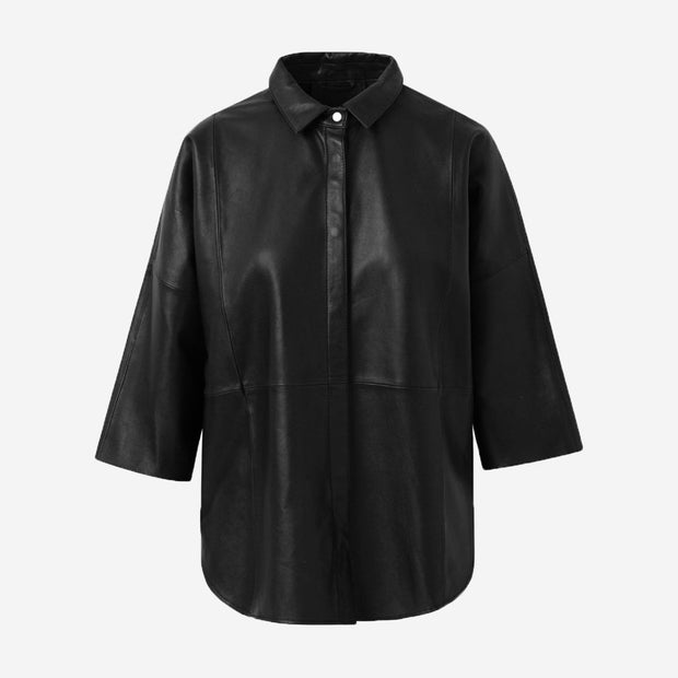 DEPECHE OVERSIZED LEATHER SHIRT/JACKET