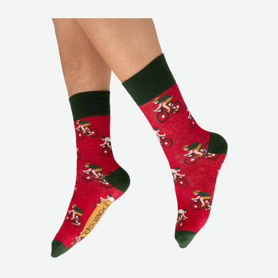 POWDER MENS SOCKS RACING BIKES TOMATO MSOC173