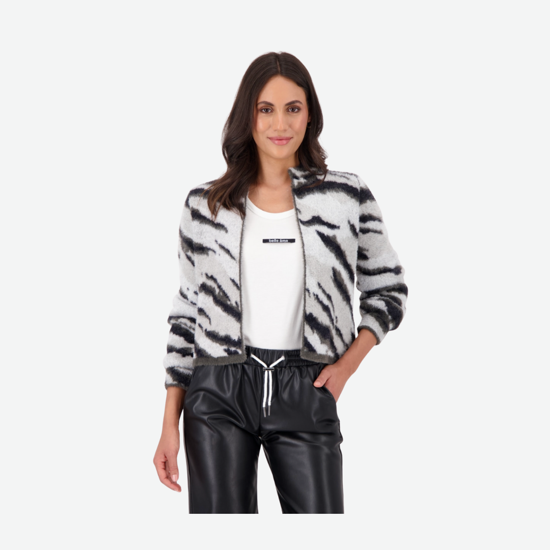 MONARI Strickjacke – Mit Lurex-Besatz, 75% Baumwolle & 25% Metallisiertem Polyester, Nur Chemisch Reinigen