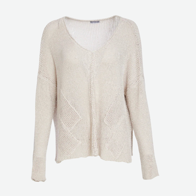 NAYA LOOSE WEAVE TOP NAW25327/21 IN ALMOND
