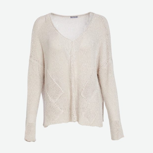 NAYA LOOSE WEAVE TOP NAW25327/21 IN ALMOND