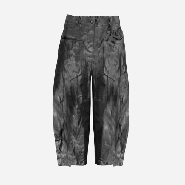 ELSEWHERE  ROUND SHAPED TROUSERS TOPSTITCHED-BLACK 21855
