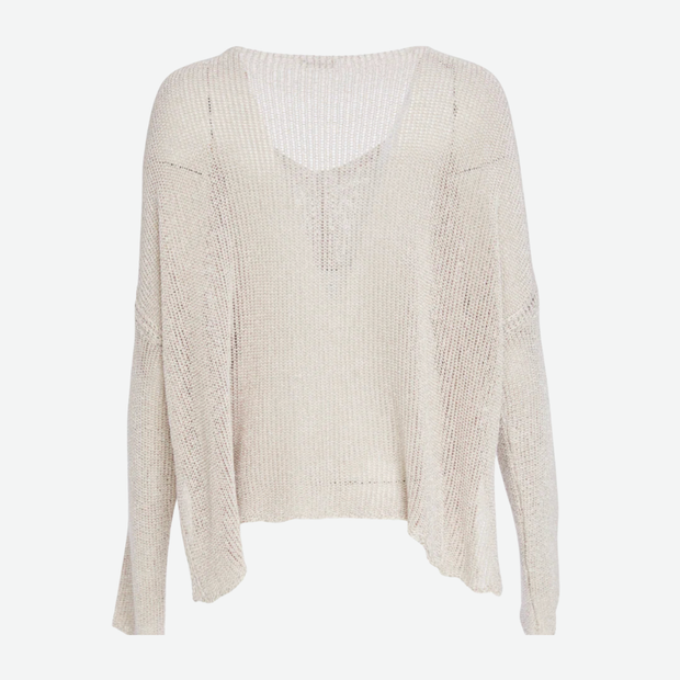 NAYA LOOSE WEAVE TOP NAW25327/21 IN ALMOND