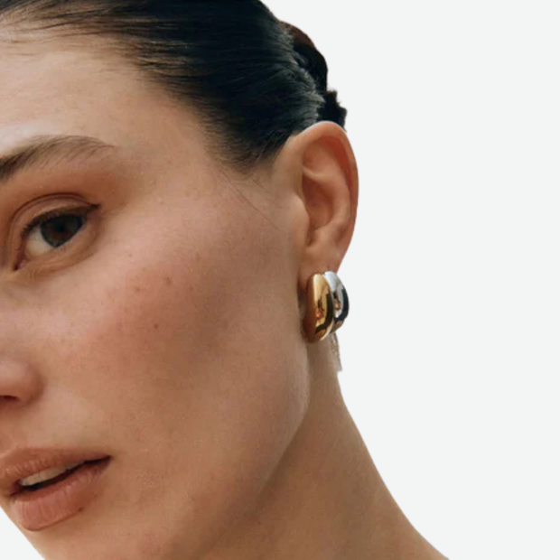 EDBLAD FURO DUO CREOLES EARRINGS SILVER/GOLD