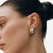 EDBLAD FURO DUO CREOLES EARRINGS SILVER/GOLD