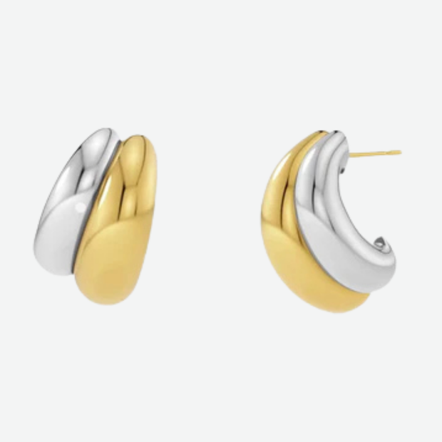 EDBLAD FURO DUO CREOLES EARRINGS SILVER/GOLD