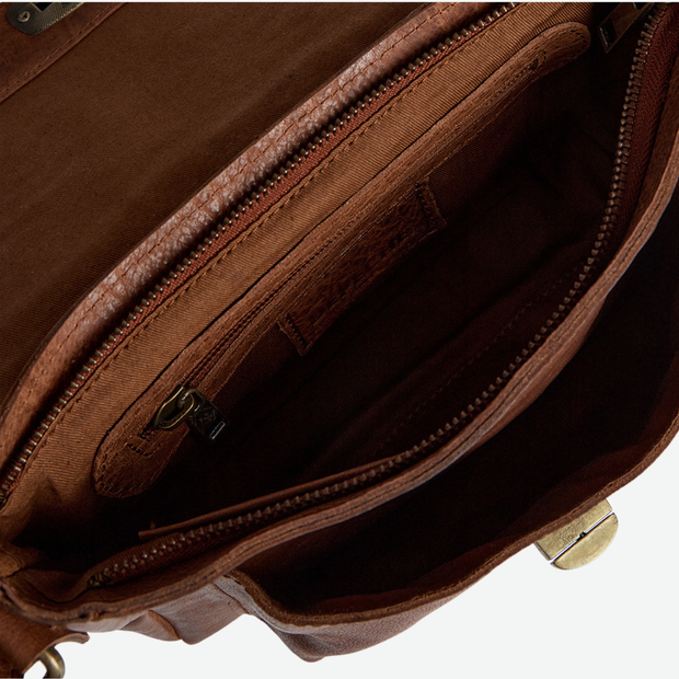 DEPECHE CROSS OVER BAG 16526 BROWN WITH STUDS