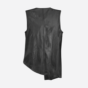 ELSEWHERE  TOPSTITCHED WAISTCOAT ZIPPED-BLACK 21854
