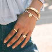 EDBLAD PEARL SIGNET BRACELET MULTI GOLD