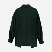 ELSEWHERE OVERSIZED BALLOON SLEEVE-MIDNIGHT GREEN TOP 21831