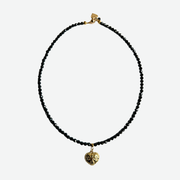 ROSIE FOX BLACK SPINNEL GOLD HEART NECKLACE/ FJN2131