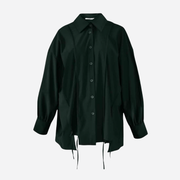 ELSEWHERE OVERSIZED BALLOON SLEEVE-MIDNIGHT GREEN TOP 21831