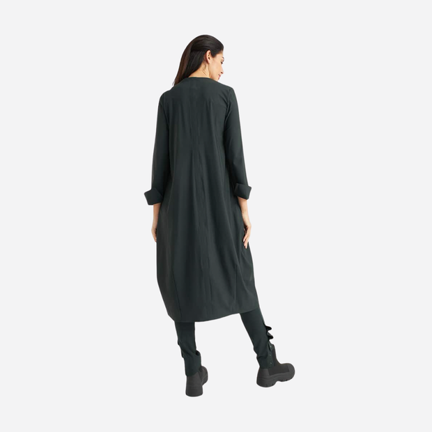 ELSEWHERE BALLOON SHAPE DRESS-CARDI-MIDNIGHT GREEN 21833