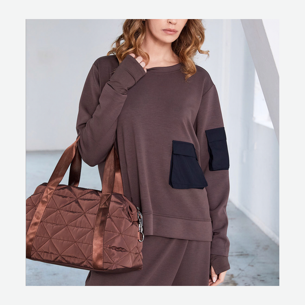 NAYA SWEATSHIRT WITH CONTRAST POCKET NAW25132/739 BROWN/BLACK