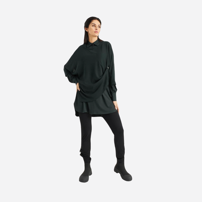 ELSEWHERE  ASYMMETRIC TOP -MIDNIGHT GREEN 21800/GREEN