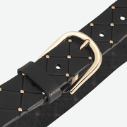 DEPECHE JEANS BELT BLACK/GOLD STUDS 16388