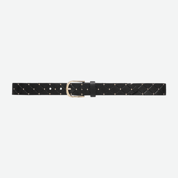 DEPECHE JEANS BELT BLACK/GOLD STUDS 16388