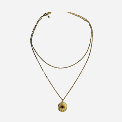 ROSIE FOX PYRITE DOUBLE CHAIN NECKLACE/ FJN2102