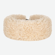 HELEN MOORE FAUX FUR HUFF HEADBAND - CREAM FAUX SHEEPSKIN