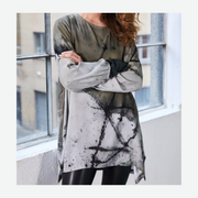 NAYA ABSTRACT PRINT TWO TONE TOP NAW25149/52