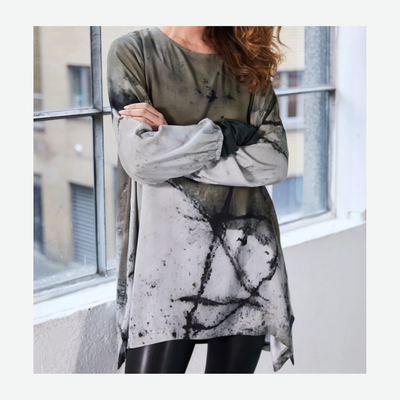 NAYA ABSTRACT PRINT TWO TONE TOP NAW25149/52