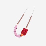 ANGLED BEAD NECKLACE WITH COLOUR TRIM