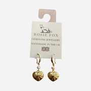 ROSIE FOX GOLD HEART PEARL EARRINGS/ FJE782