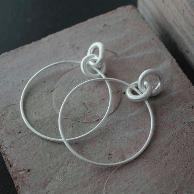 TULA STATEMENT HOOP EARRINGS SILVER PLATED