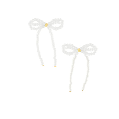 PASSION WATERPROOF PEARL BOW EARRINGS