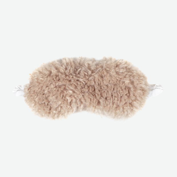 HELEN MOORE FAUX FUR EYE MASK - CREAM FAUX SHEEPSKIN