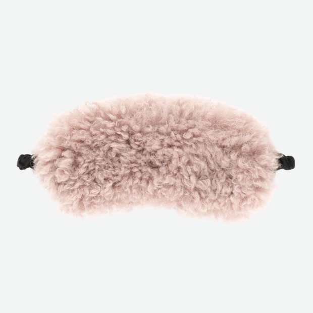 HELEN MOORE FAUX FUR EYE MASK - ROSE FAUX SHEEPSKIN