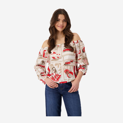 MONARI TOP WITH POLAROID PRINTS 409694