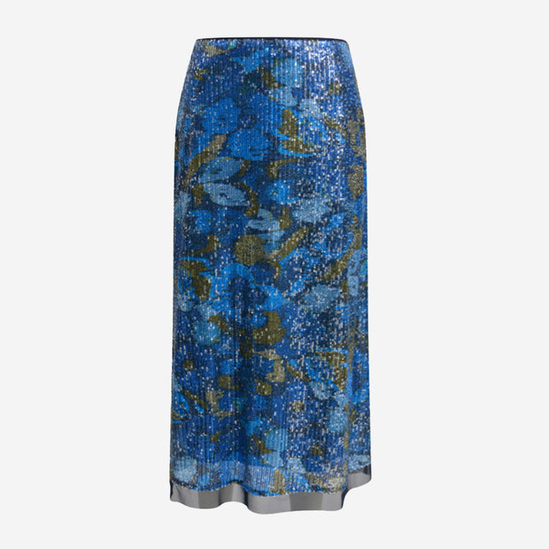 NEON BLUE PRINT SKIRT