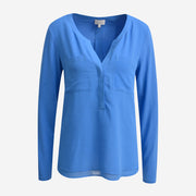 NEON BLUE JERSEY BLOUSE