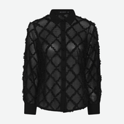 MICHA FANCEY LACE AND KNIT BLOUSE BLACK 143 220