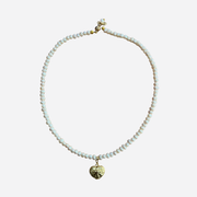 ROSIE FOX GOLD HEART & FRESHWATER PEARL NECKLACE/ FJN2128