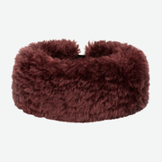 HELEN MOORE FAUX FUR HUFF HEADBAND - BURGUNDY FAUX SHEEPSKIN