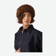 HELEN MOORE FAUX FUR HUFF HEADBAND - CHESTNUT  FAUX SHEEPSKIN