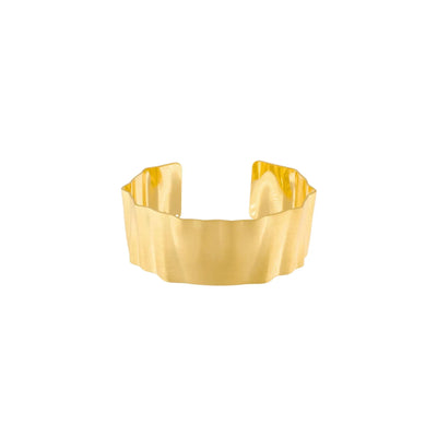 ALAYA STATEMENT WAVE CUFF BRACELET GOLD PLATING