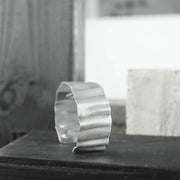 ALAYA STATEMENT WAVE CUFF BRACELET SILVER