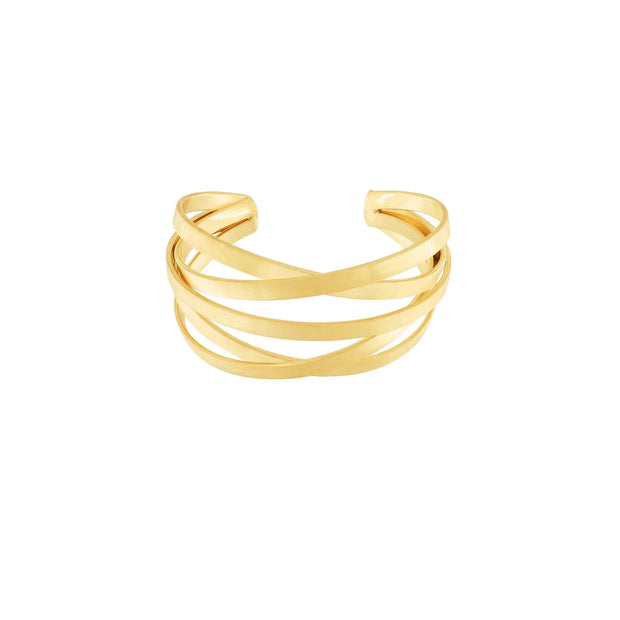 TARA MULTI STRAND CUFF BRACELET GOLD PLATING