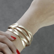 TARA MULTI STRAND CUFF BRACELET GOLD PLATING