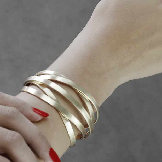 TARA MULTI STRAND CUFF BRACELET GOLD PLATING