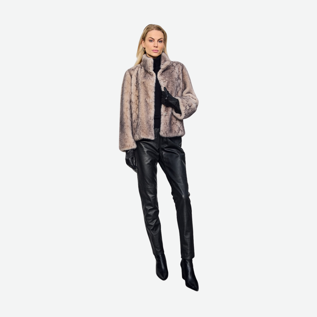 MICHA FAUX FUR LINED JACKET 143233 GREY