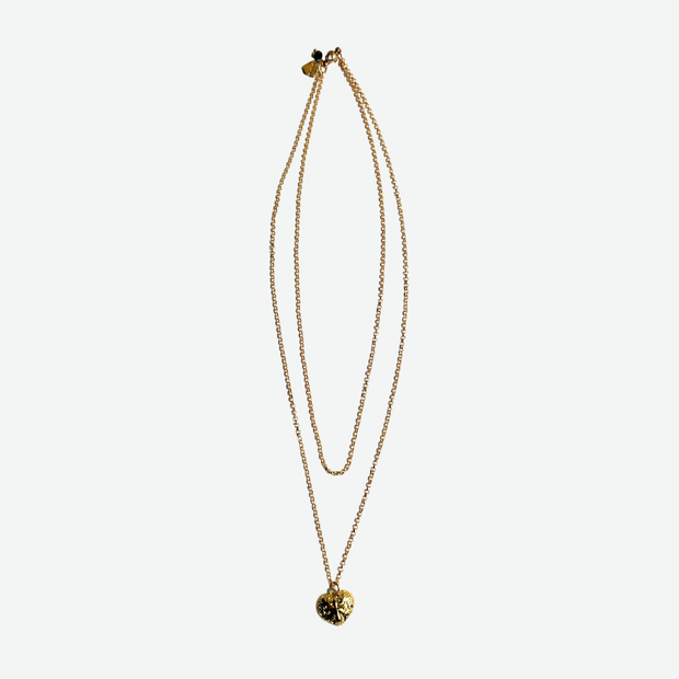ROSIE FOX GOLD HEART DOUBLE CHAIN NECKLACE/ FJN2132