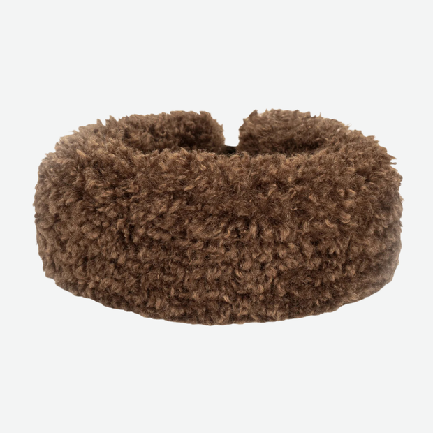HELEN MOORE FAUX FUR HUFF HEADBAND - CHESTNUT  FAUX SHEEPSKIN