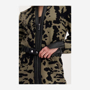 KNITTED COAT WITH LEOPARD CAMOUFLAGE PATTERN